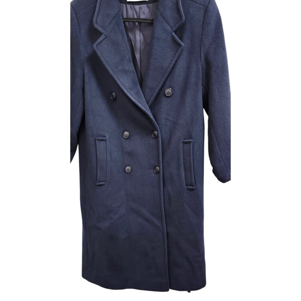 Forecaster of Boston Wool Coat Women Size 6 Navy Long Peacoat Double Breasted - Picture 5 of 16